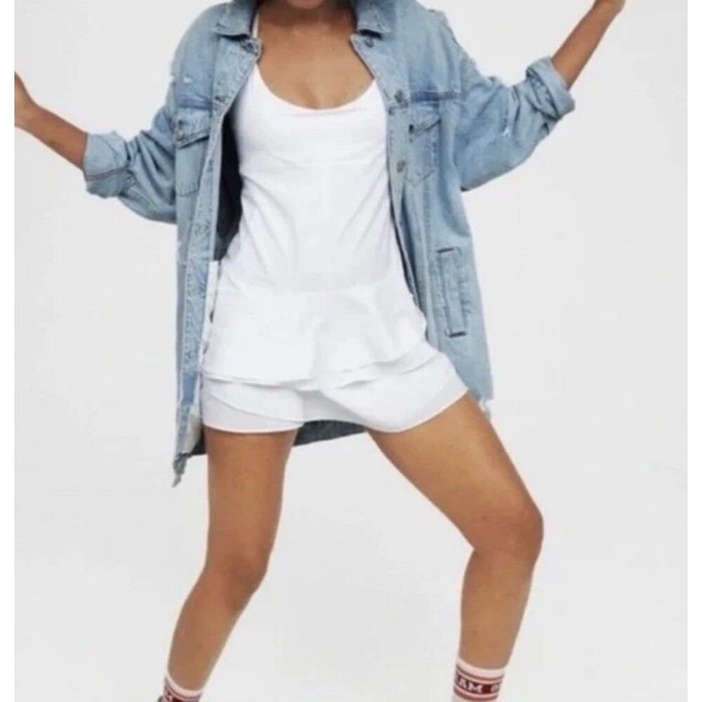 Offline By Aerie Sz M Athletic Dress With Shorts, Pockets, & Crisscross Back